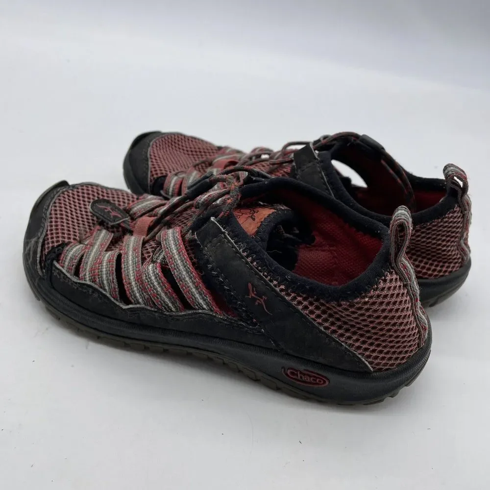 Chaco Kid Outcross Water Shoe Red Bungee‎ Lace Waterproof Youth Size 2
